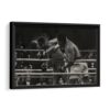 muhamed ali punch framed canvas black frame