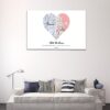 1 panels wedding map canvas art