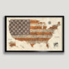 Patriot push pin usa map - black frame