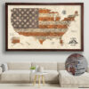 Patriot push pin usa map framed