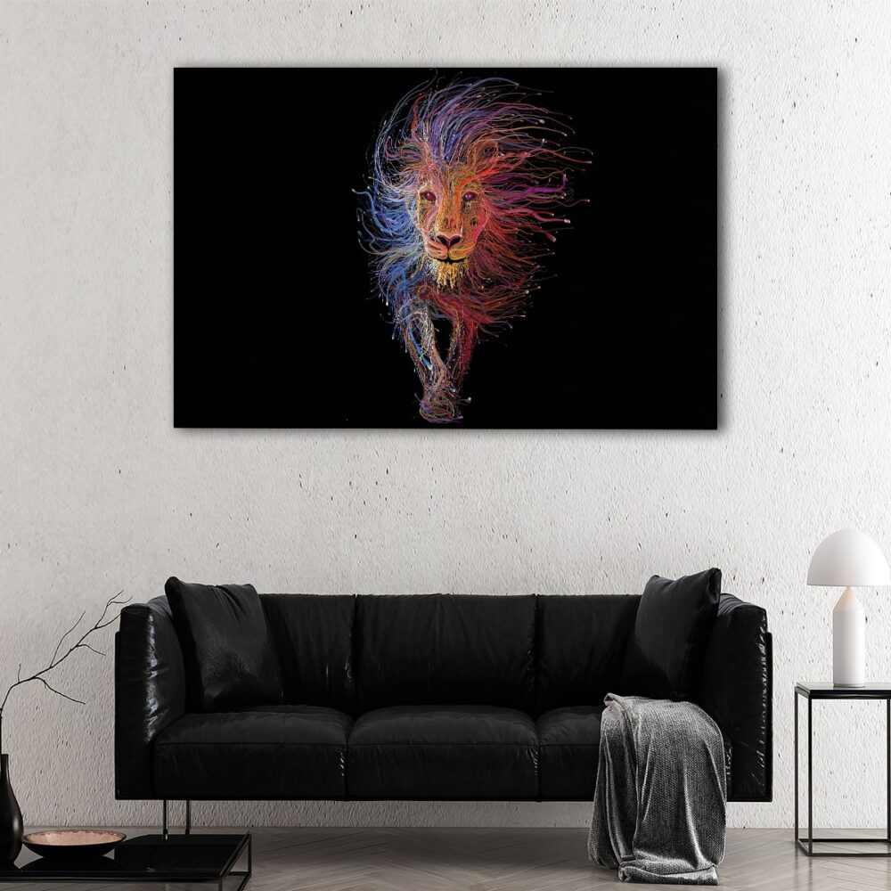 1 panels electric lion canvas art