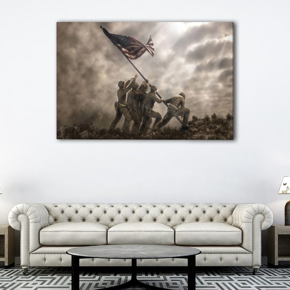 1 panels iwo jima flag raising canvas art