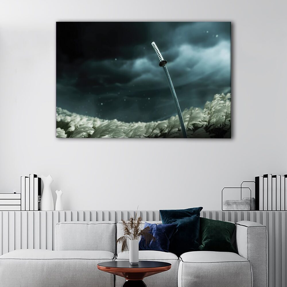 1 panels katana sword in wind canvas art