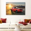 1 panels red muscle car canvas art