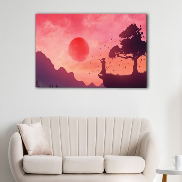 1 panels samurai fighter canvas art