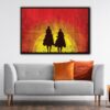 2 cowboys floating frame canvas