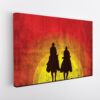 2 cowboys stretched canvas