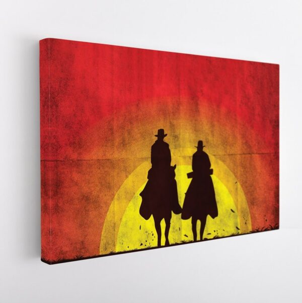 2 cowboys stretched canvas