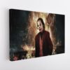 joker in fire stretched canvas