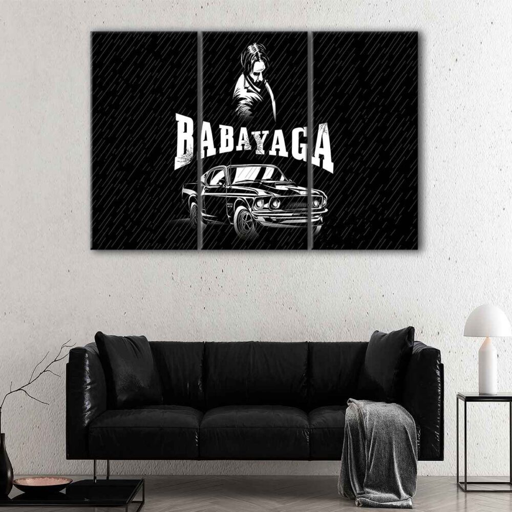 3 panels baba yaga canvas art