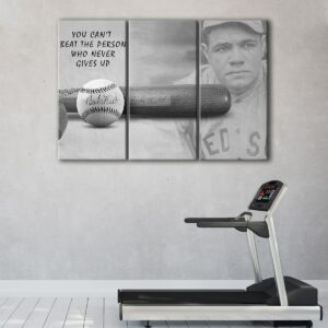 3 panels babe ruth basebal canvas art