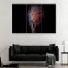 3 panels electric lion canvas art