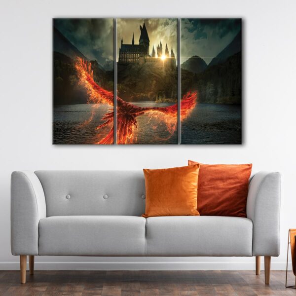 3 panels flying phoenix canvas art