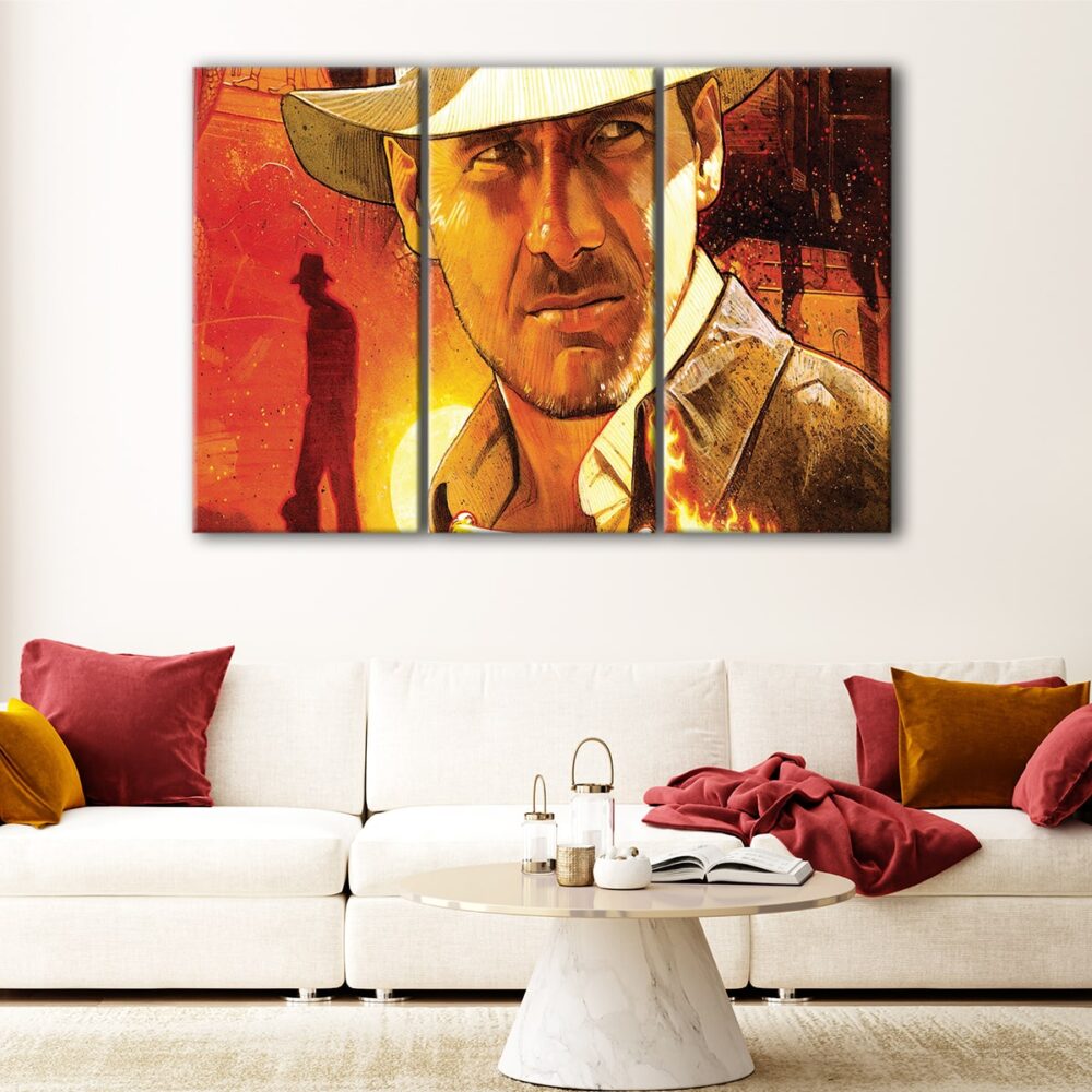 3 panels indiana jones canvas art