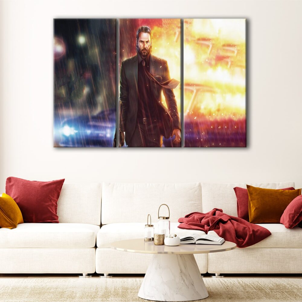 3 panels jhon wick canvas art