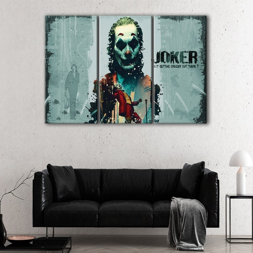 3 panels joker canvas art