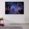 3 panels magic clouds canvas art