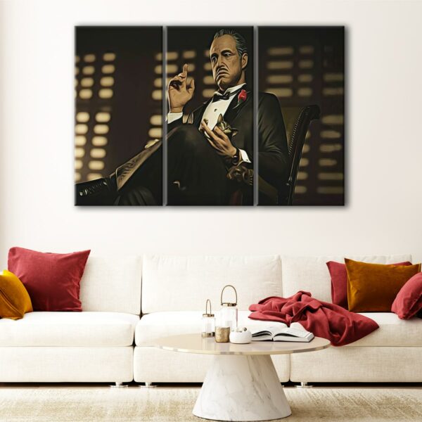 3 panels the godfather canvas art