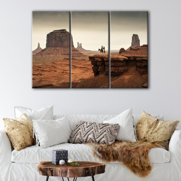 3 panels western cowboys canvas art