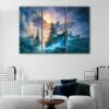 3 panels ww2 battleships canvas art