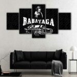 5 panels baba yaga canvas art