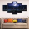 5 panels fantasy moon canvas art