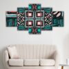 5 panels geometric symetry canvas art