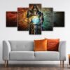 5 panels great warrior canvas art