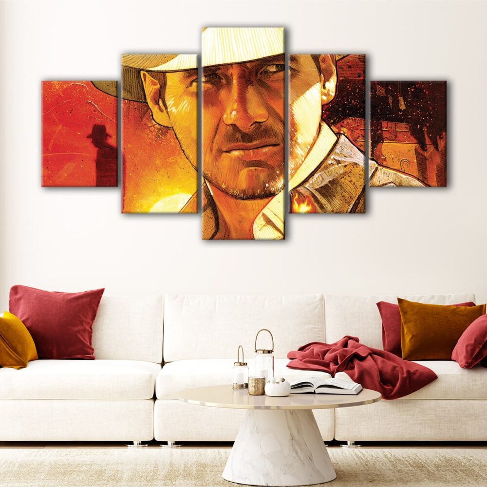 5 panels indiana jones canvas art