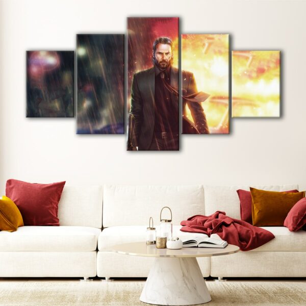 5 panels jhon wick canvas art