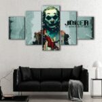 5 panels joker canvas art