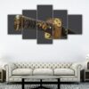 5 panels katana sword canvas art