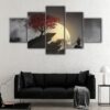 5 panels samurai glory canvas art