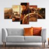 5 panels the gladiator canvas art