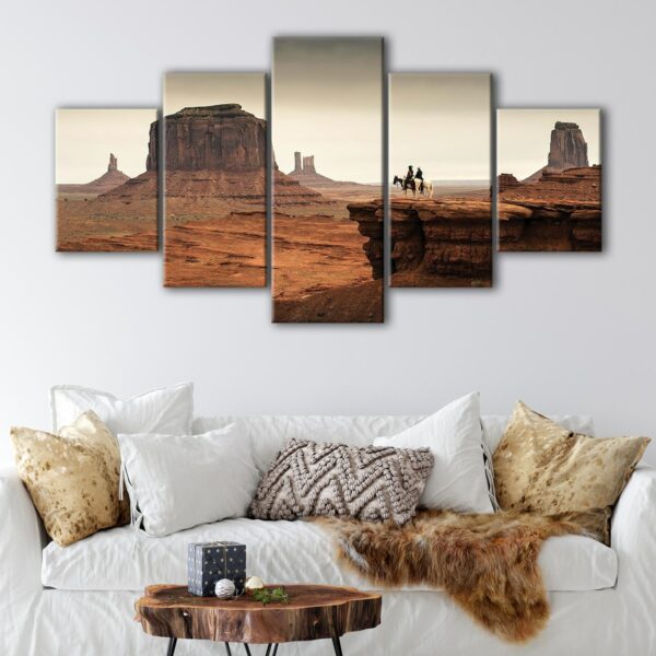 5 panels western cowboys canvas art