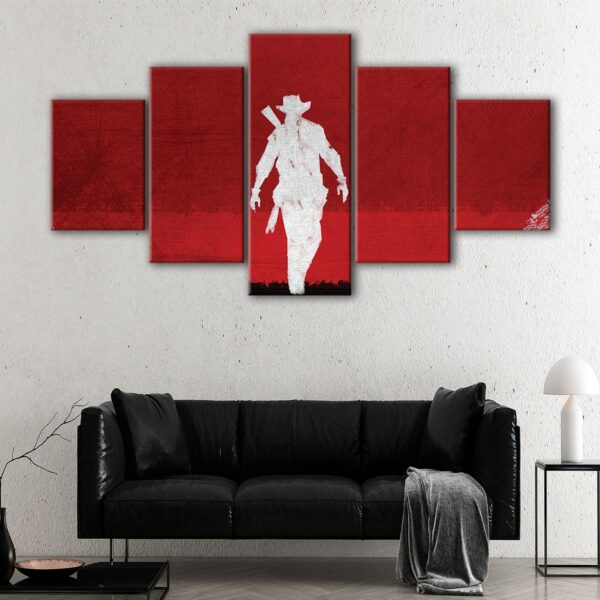 5 panels western gunman canvas art