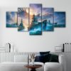 5 panels ww2 battleships canvas art