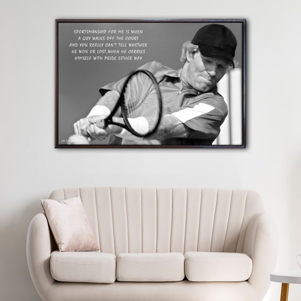 Jim Courier tennis floating frame canvas