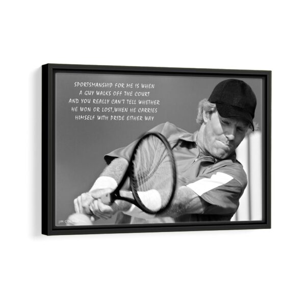 tableau tennis de jim courier avec cadre noir