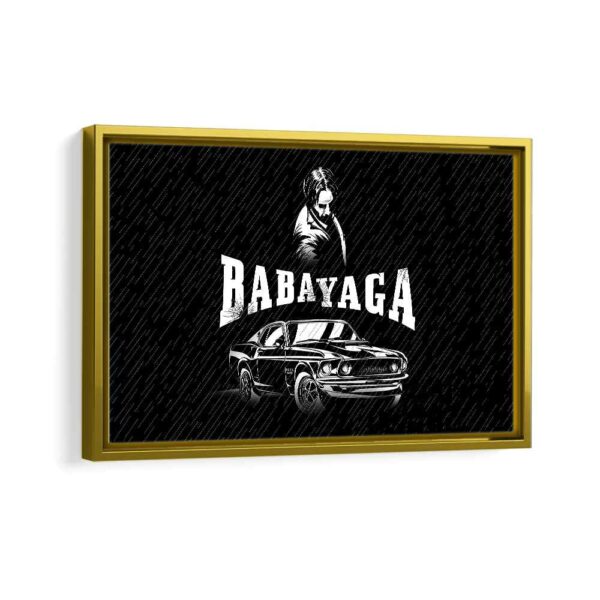 baba yaga framed canvas gold frame