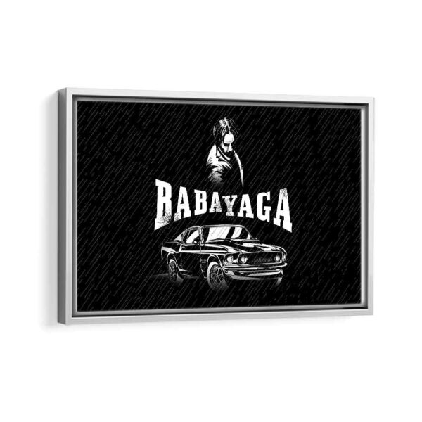 baba yaga framed canvas white frame