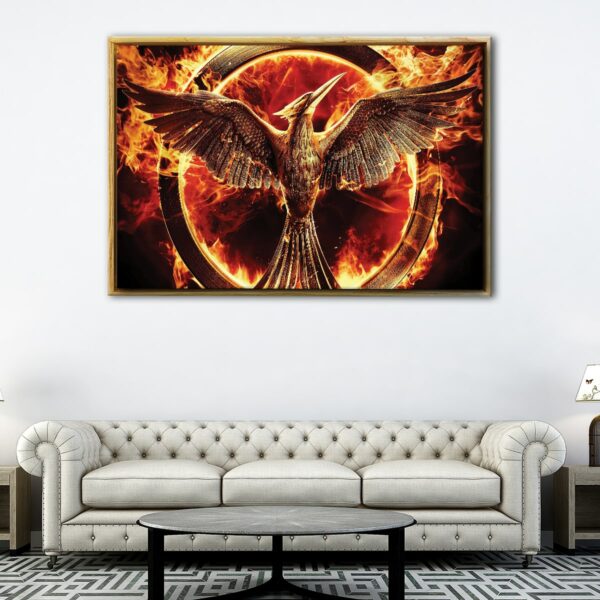 burning phoenix floating frame canvas