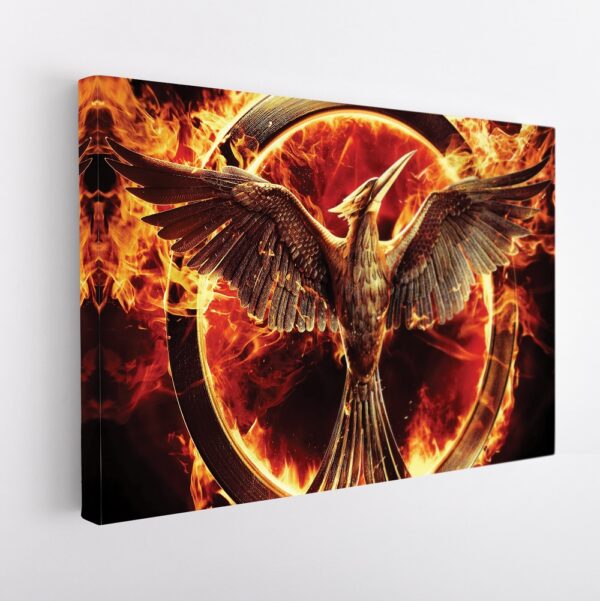 burning phoenix stretched canvas