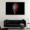 electric lion floating frame canvas