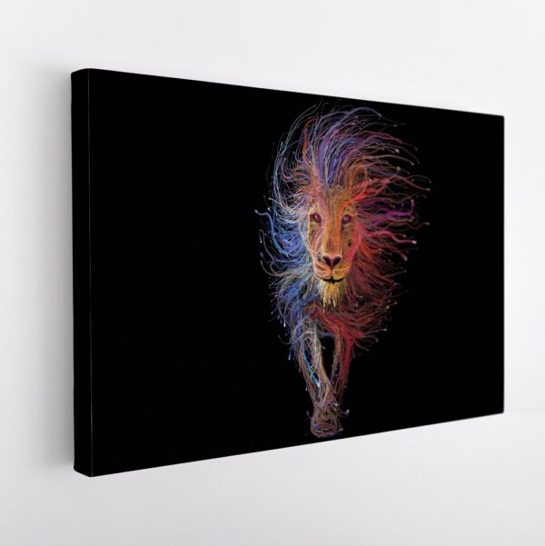 electric lion stretched canvas