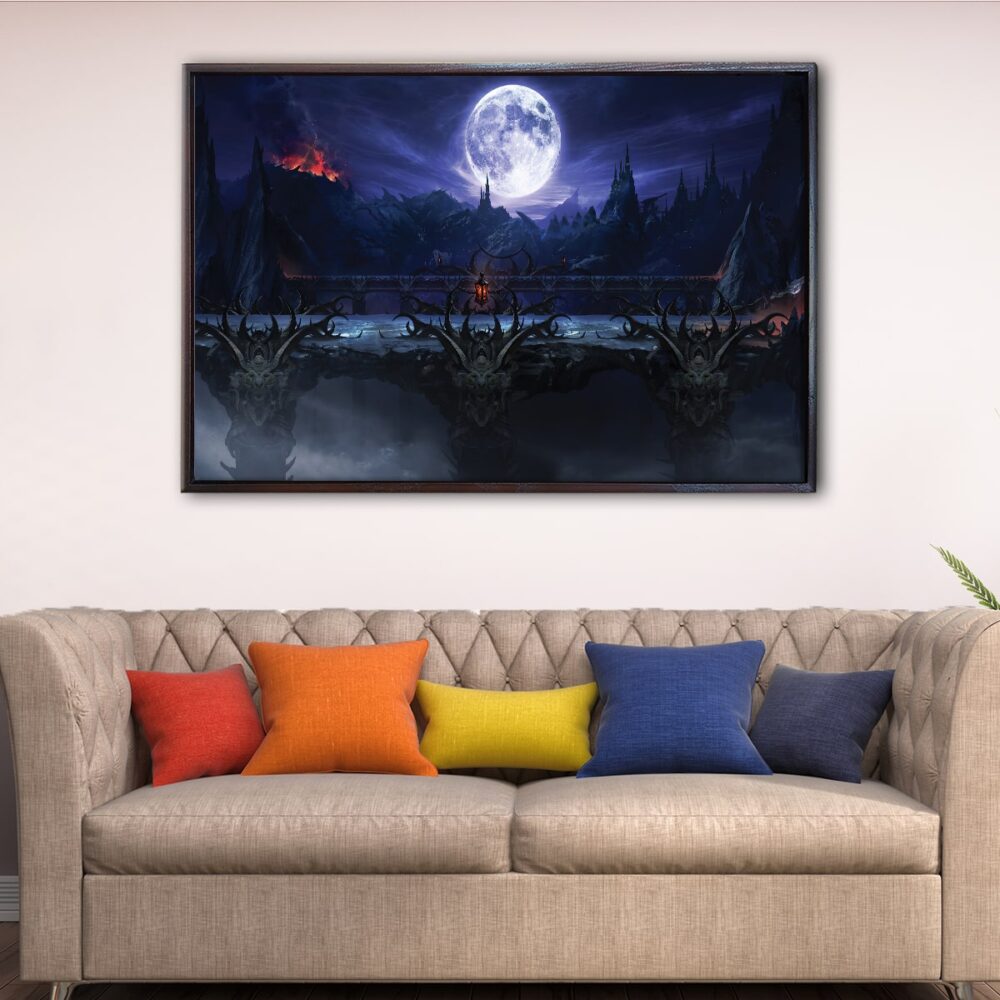 fantasy moon floating frame canvas