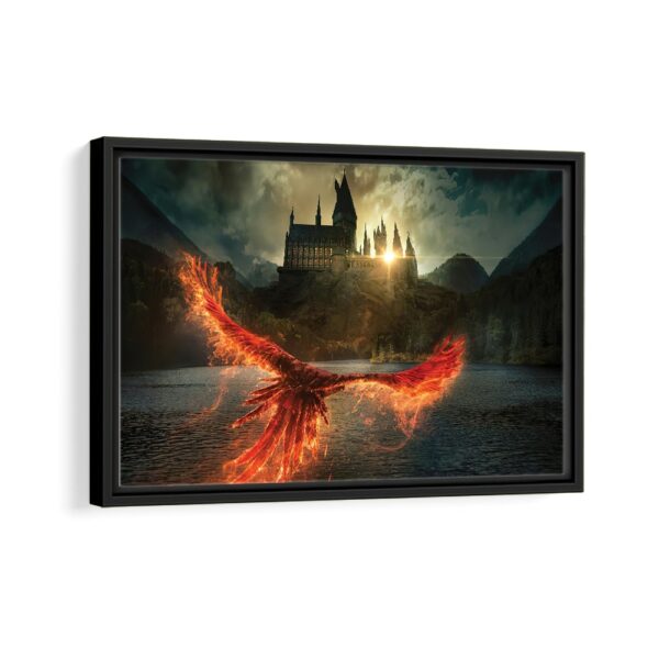 flying phoenix framed canvas black frame