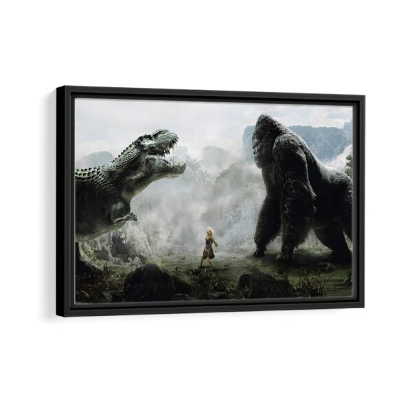 godzilla vs king kong framed canvas black frame