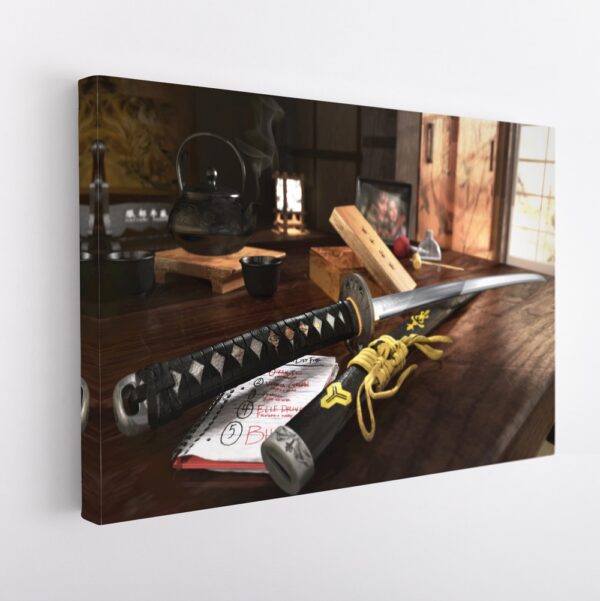 hattory hanzo sword stretched canvas