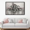 hobbs on red chevy floating frame canvas